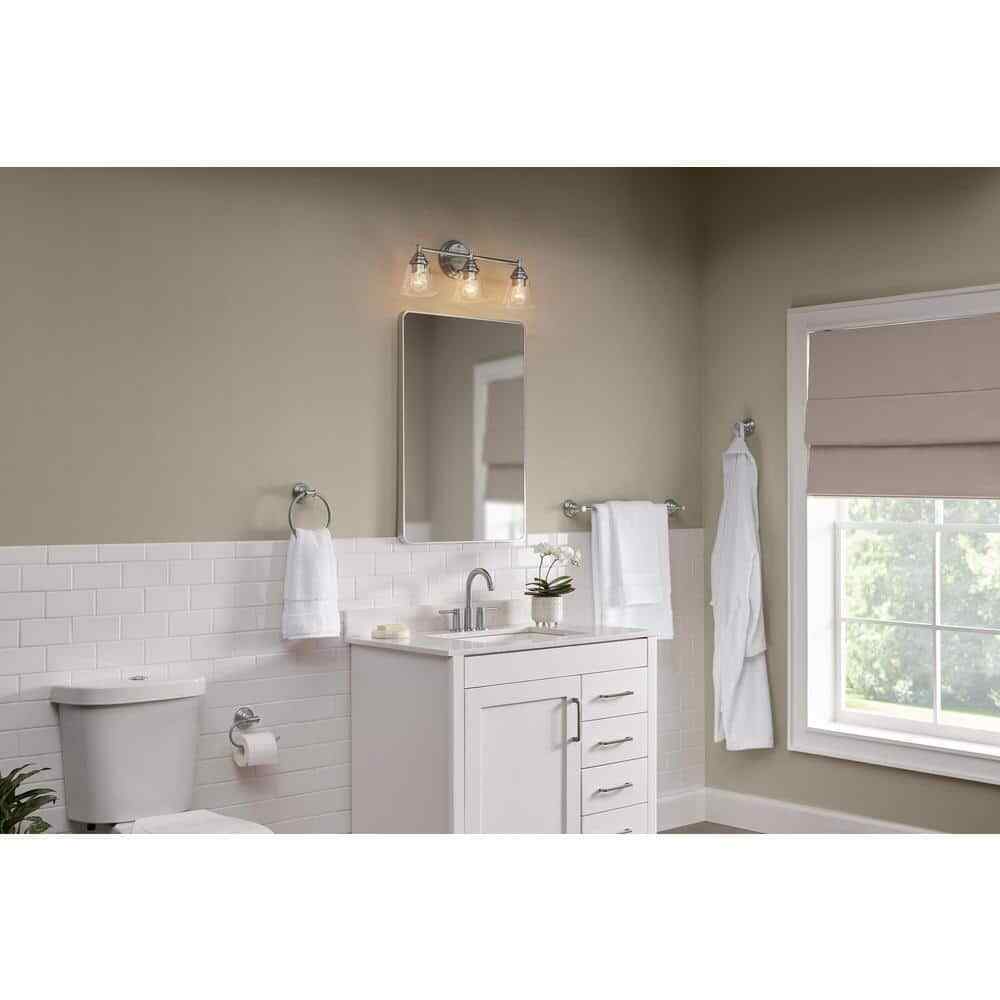 Hampton Bay Marsden 23.5 in. 3-light Brushed Nickel Transitional Indoor Vanity