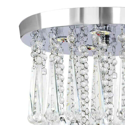 TOZING White Modern Indoor Dimmable LED Crystal Linear Flush Mount Ceiling Light