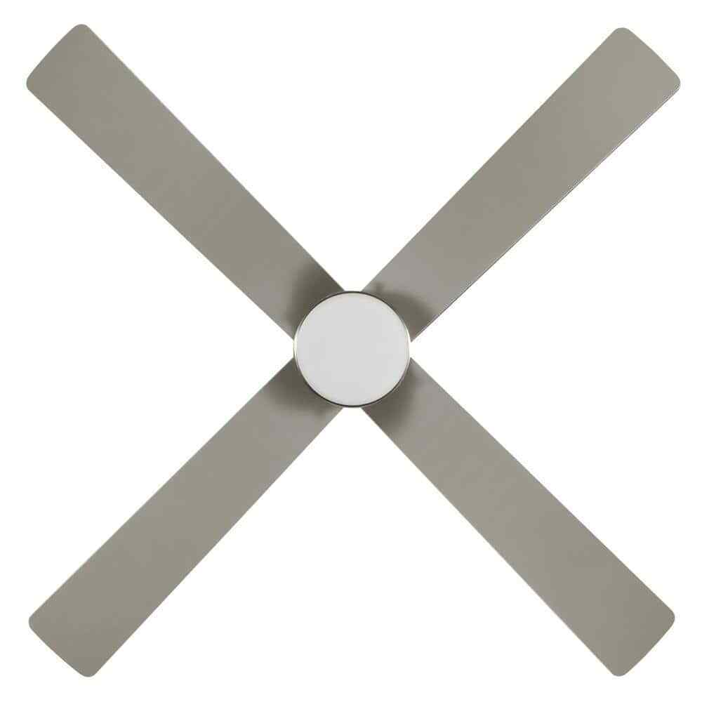 Hampton Bay Scenic 52 in. LED Indoor Brushed Nickel Hugger Ceiling Fan