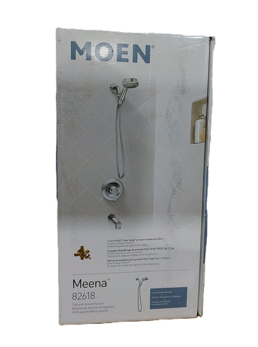 MOEN Meena 4-Spray Tub and Shower Faucet 1.75 GPM in. Chrome Valve Included