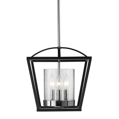 Golden Lighting Mercer 3-Light Black Semi-Flush Mount Light