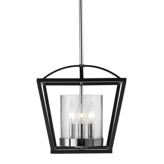 Golden Lighting Mercer 3-Light Black Semi-Flush Mount Light