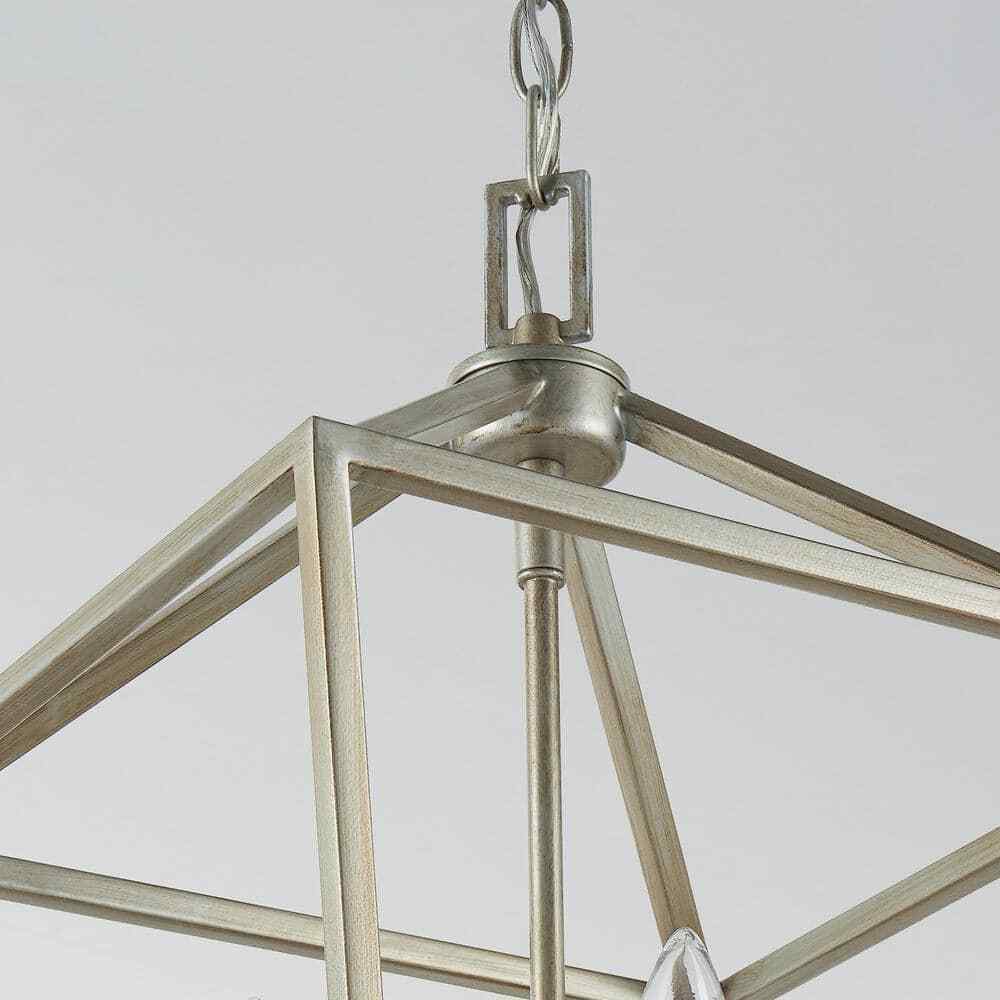 Home Decorators Weyburn 4-Light Antique Silver Leaf Farmhouse Chandelier