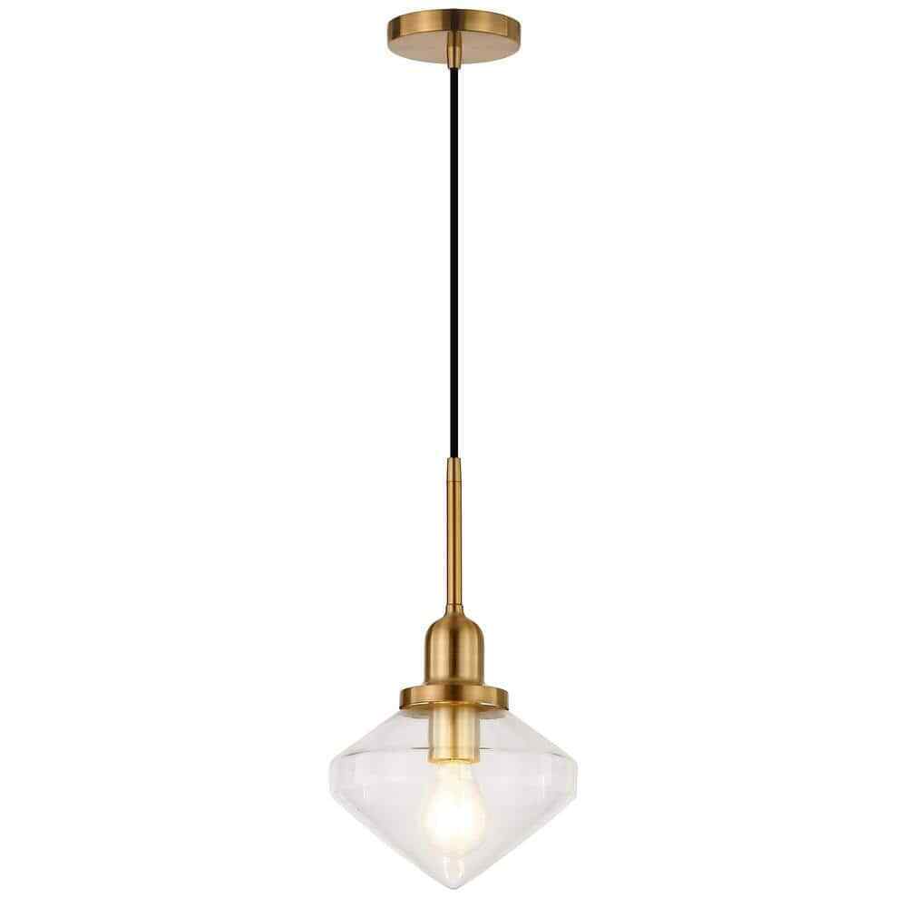 Meyer&Cross Zariza 1-Light Brass Pendant with Clear Glass Shade