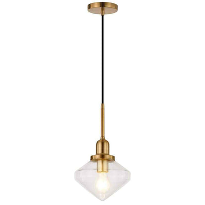 Meyer&Cross Zariza 1-Light Brass Pendant with Clear Glass Shade