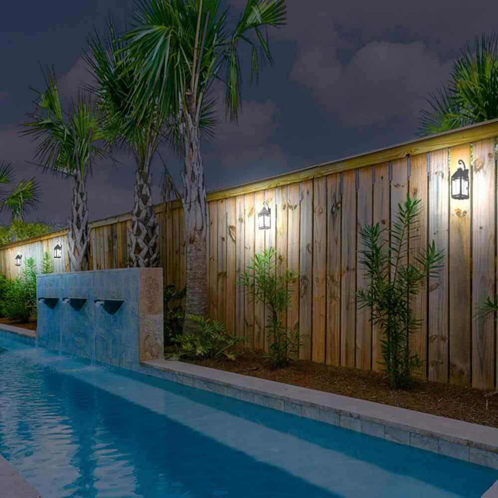 Metallic Black Solar LED Outdoor Hanging Light Sconce w/ Hanger
