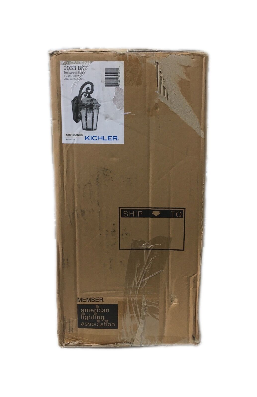 KICHLER Courtyard 17.75 in. Black Outdoor Hardwired Wall Lantern Sconce