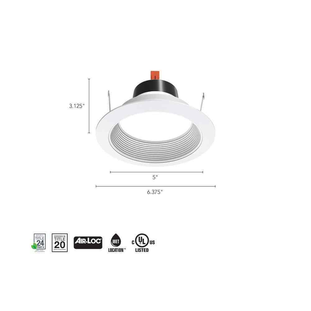 Juno 5RLD 5 in. 3000K 700 Lumens White Integrated LED Recessed Light Trim