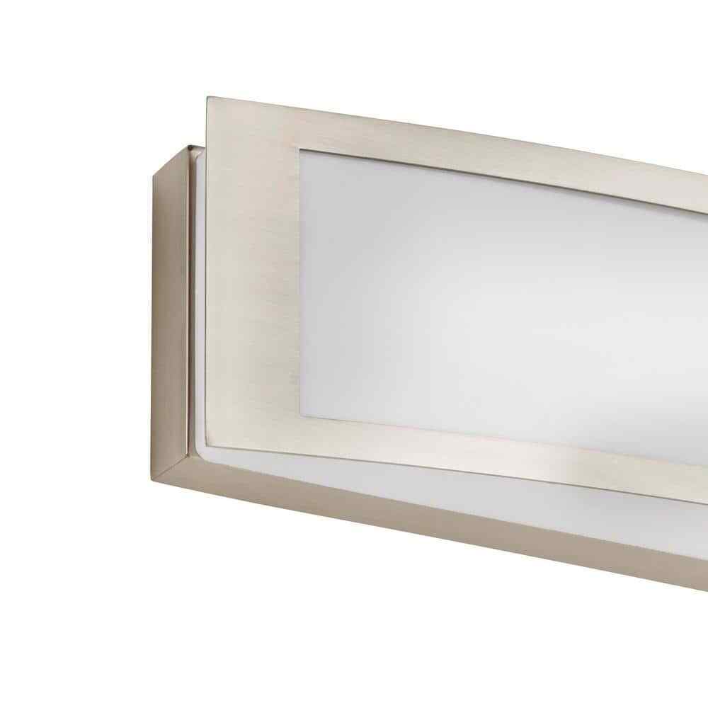 Hampton Bay Woodbury 24.6 in. Brushed Nickel Integrated LED Bathroom Light Bar