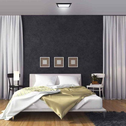 NEXT GLOW Ultra-Slim Luxurious Edge-lit 7 in. Black 4000K LED Flush Mount