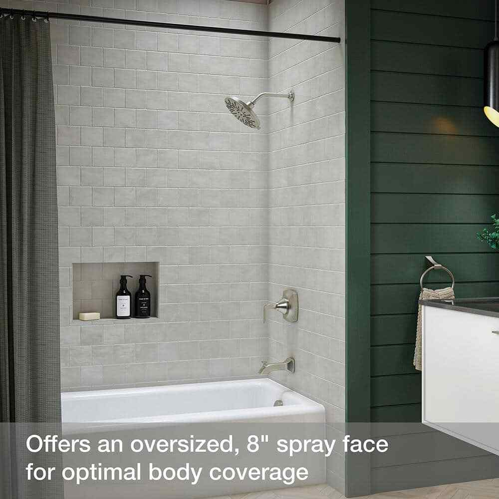 KOHLER Bellerose 3-Spray Patterns 1.75 GPM 8 in. Wall Mount Fixed Shower Head