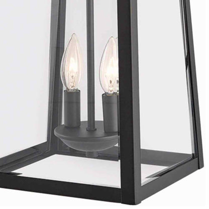 Home Decorators Blakeley Transitional 2-Light Black Outdoor Wall Lantern