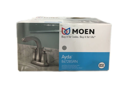 MOEN Ayda 4 in. Centerset 2-Handle Bathroom Faucet in Spot Resist Nickel