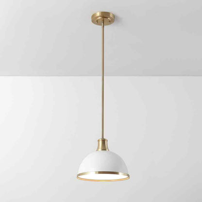 Globe Electric Beckett 1-Light Matte White Pendant Light with Metal Shade