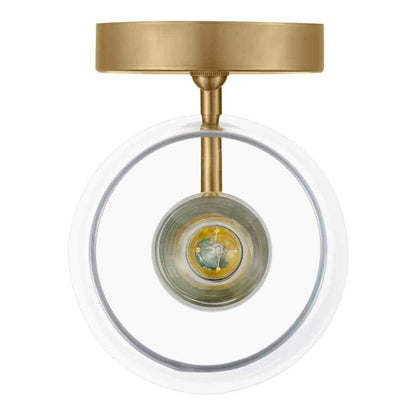 Hampton Bay Pavlen 5.5 in. 1-Light Antique Brass Sconce with Clear Glass Shade