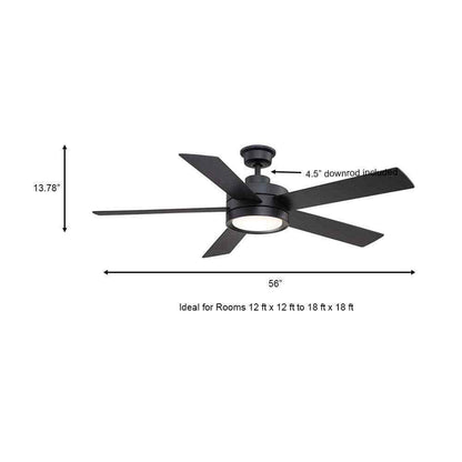 Home Decorators Baxtan 56 in. LED Indoor Gold Ceiling Fan