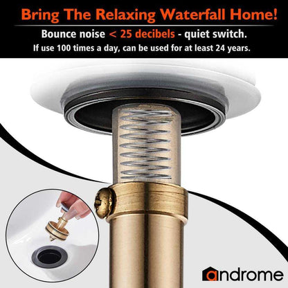 androme Single Hole Handle Waterfall Bathroom Faucet Bathroom Sink Faucet Black