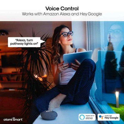 atomi Smart Wi-Fi Plug-In LED Path Light Starter Kit Smart Wi-Fi Control 4-Pack