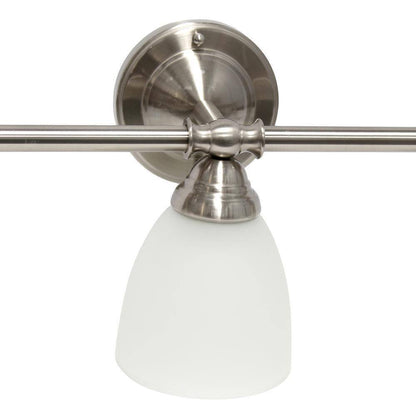 Simple Designs 25 in. Brushed Nickel Classic 3-Light Wall Mounted Vanity