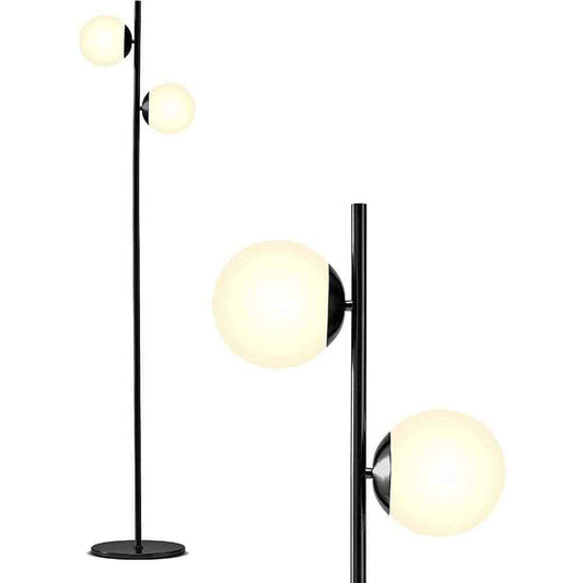 Brightech Sphere 65 in. Classic Black Modern 2-Light LED Floor Lamp