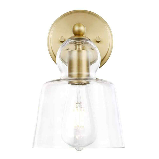 Light Society Riis 5 in. Brushed Brass/Clear Wall Sconce