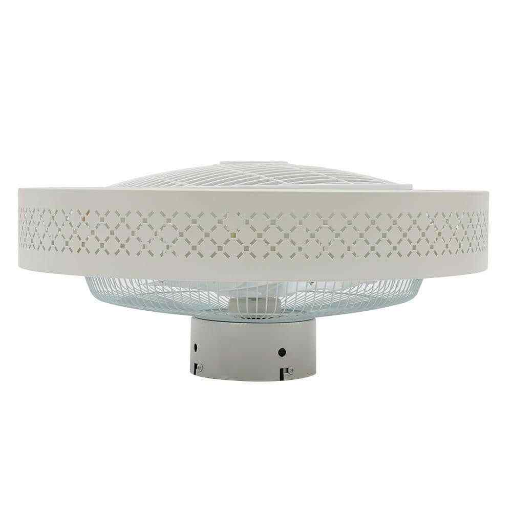 OUKANING  Integrated LED Indoor White Smart Enclosed Ceiling Fan w/ Remote