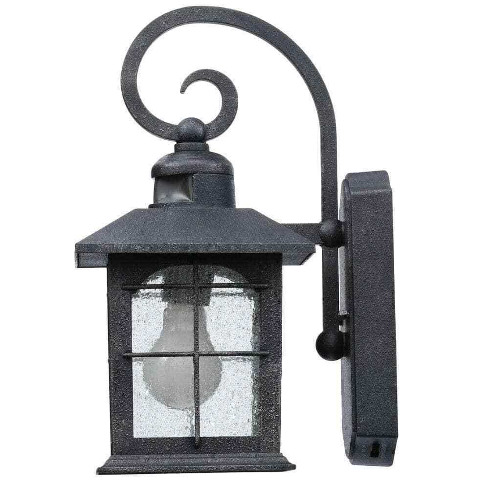 Home Decorators Brimfield Motion-Sensing Aged Iron Outdoor  Wall Sconce