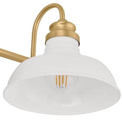 Hampton Bay Elmcroft Brushed Gold Farmhouse Bath Vanity Light w/ Metal Shades