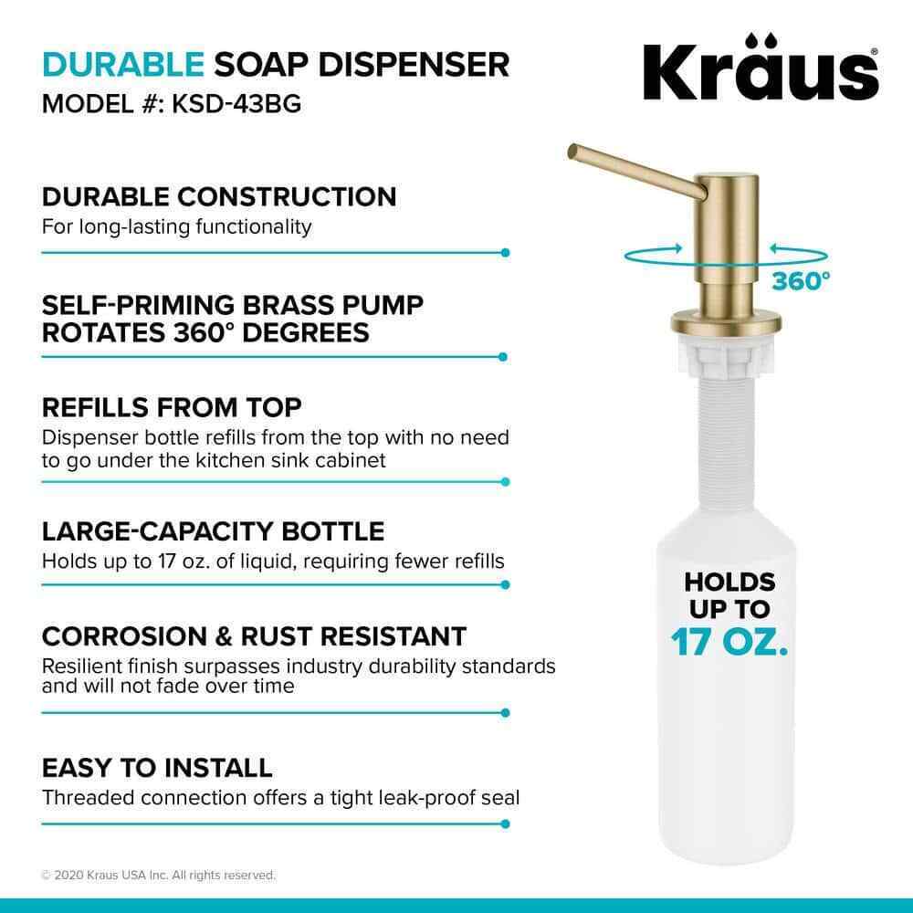 KRAUS Kitchen Soap and Lotion Dispenser in Gold KSD-43BG