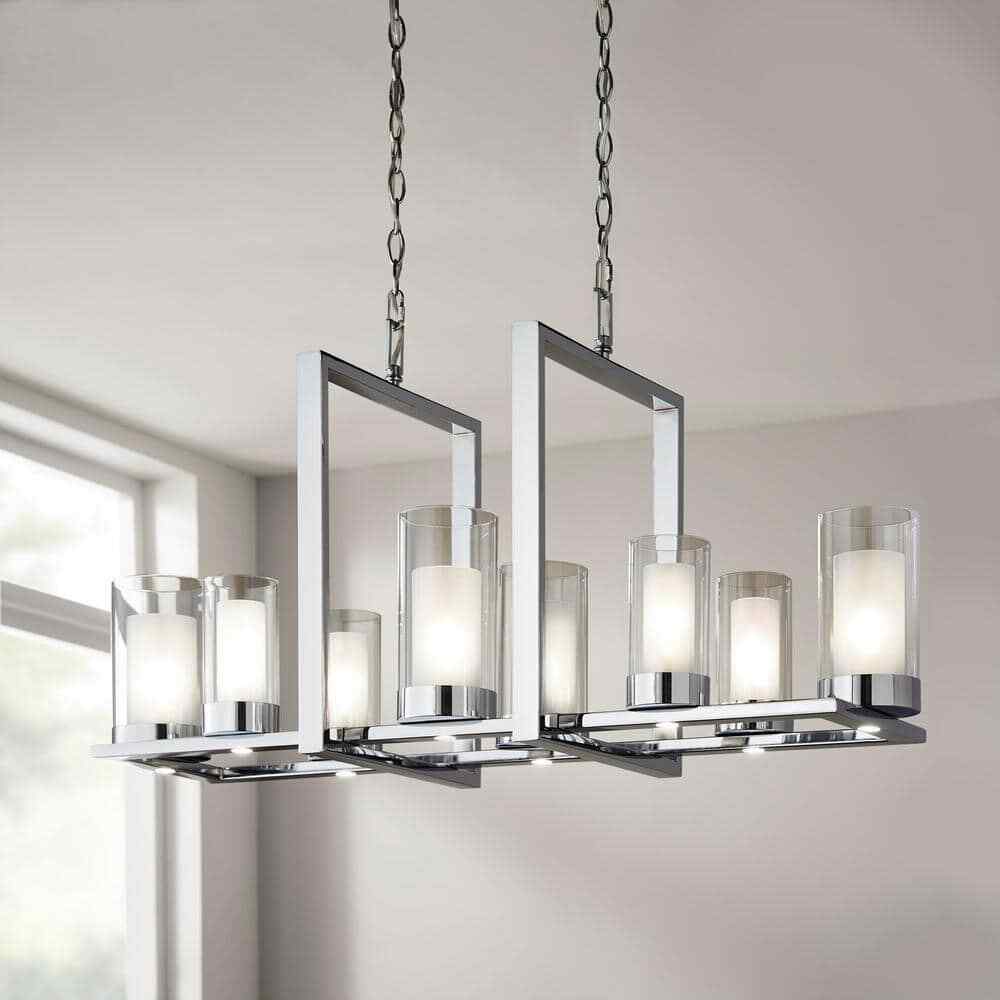 Home Decorators Samantha 60-Watt 8-Light LED Chrome Chandelier