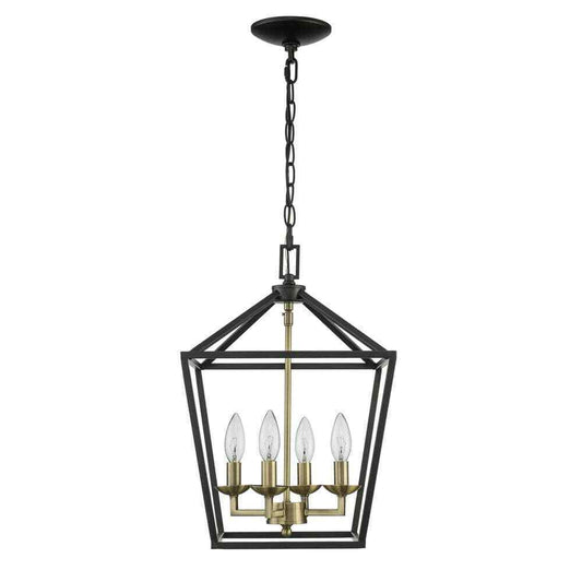 Home Decorators Weyburn 4-Light Black and Gold Farmhouse Chandelier