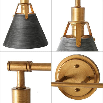 LNC Vintage Gold/Gray Modern Vanity Light with Bell/Cone Shades