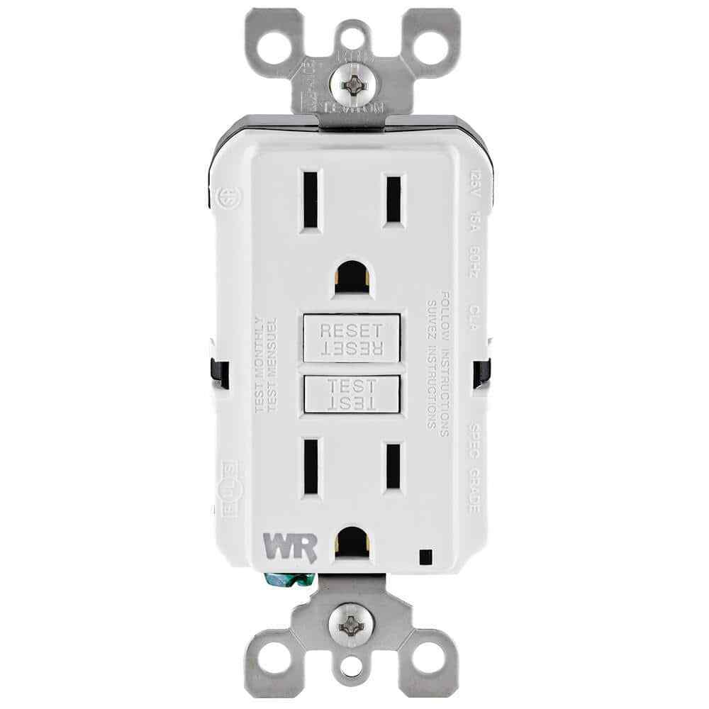 Leviton 15 Amp 125V Duplex Self-Test Tamper/Weather Resistant GFCI Outlet White