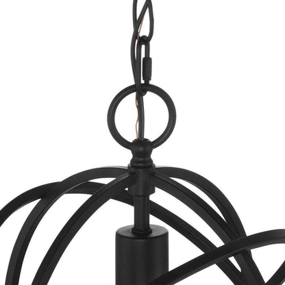Home Decorators Collection Sarolta Sands 1-Light Black Orb Cage Pendant Light