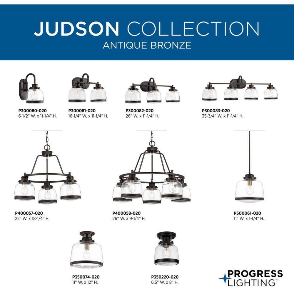 Progress Lighting Judson Collection 1-Light Antique Bronze Flush Mount