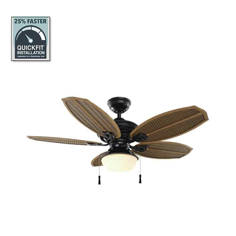 Hampton Bay Palm Beach III 48 in. LED Indoor/Outdoor Natural Iron Ceiling Fan