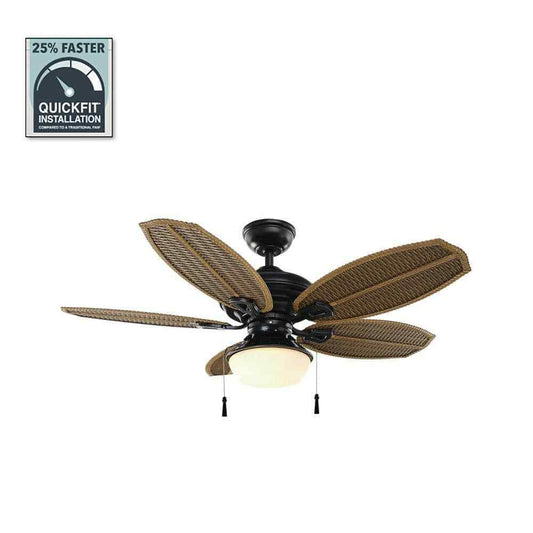 Hampton Bay Palm Beach III 48 in. LED Indoor/Outdoor Natural Iron Ceiling Fan