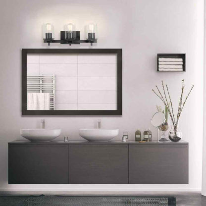 Globe Electric Dakota 20 in. 3-Light Matte Black Vanity Light with Accessories