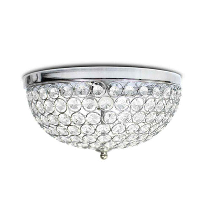 Elegant Designs Elipse 13 in. 2-Light Chrome and Crystal Flush Mount FM1000-CHR