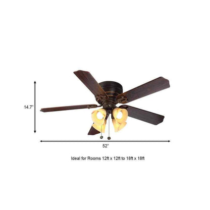 Hampton Bay Carriage House 52 in. Indoor LED Iron Ceiling Fan w/ Light Kit
