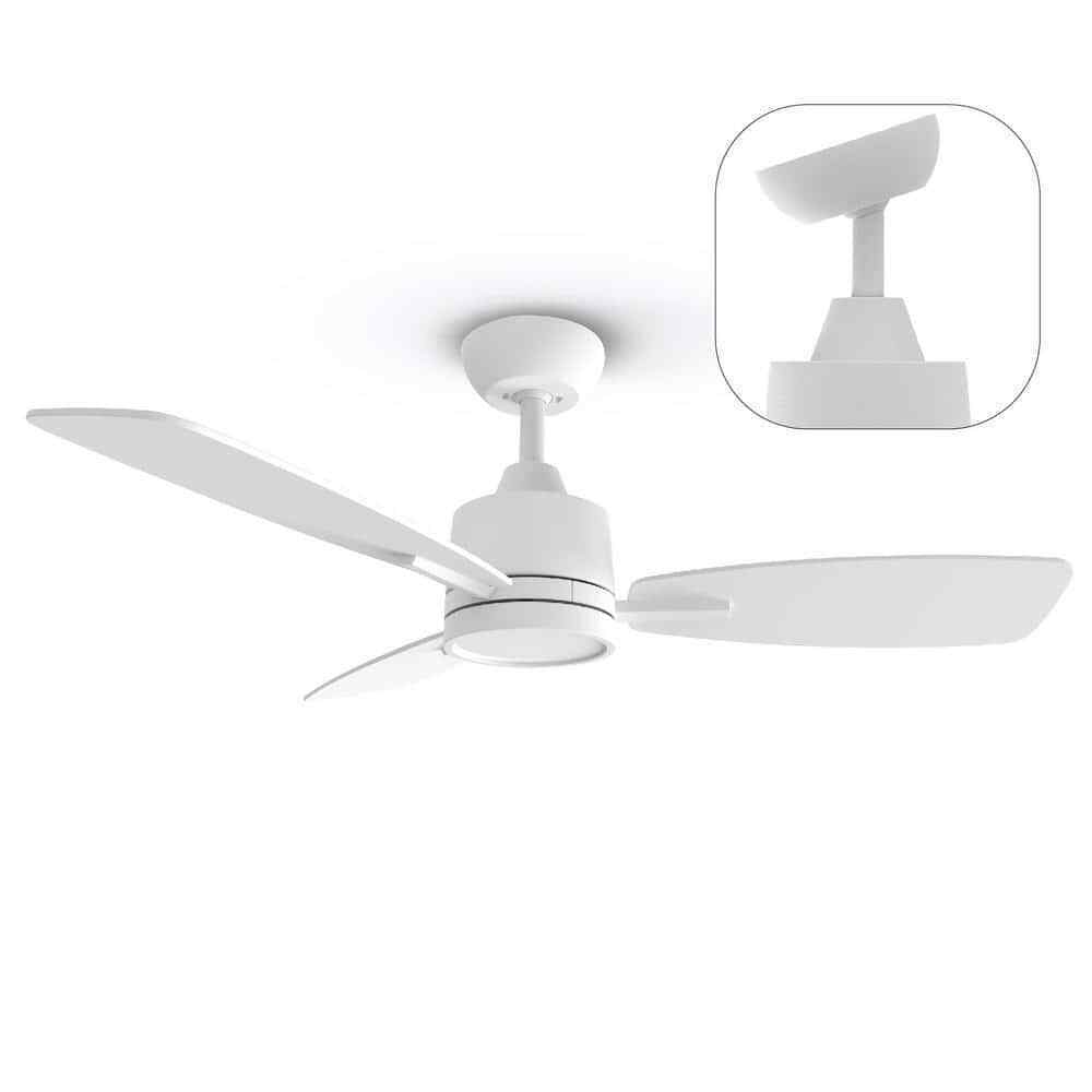 TALOYA S3 42 in. LED Light White Ceiling Fan w/ Remote Reversible DC Motor
