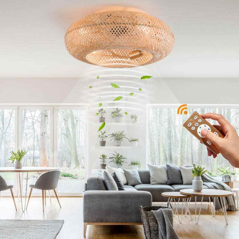 OUKANING 20 in. Gold Farmhouse 6-Speed Reversible Wind Direction Ceiling Fan