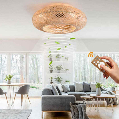 OUKANING 20 in. Gold Farmhouse 6-Speed Reversible Wind Direction Ceiling Fan