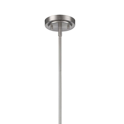 Bel Air Lighting Ludlow Brushed Nickel Hanging Pendant Light Fixture Glass Shade