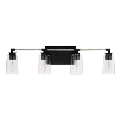 Home Decorators Walsh 34 in. 4-Light Black Coastal Bathroom Vanity Light