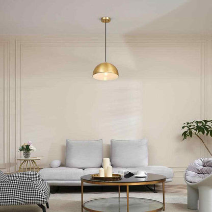 Novogratz x Globe Electric Hazel 1-Light Matte Brass Shaded Pendant Light