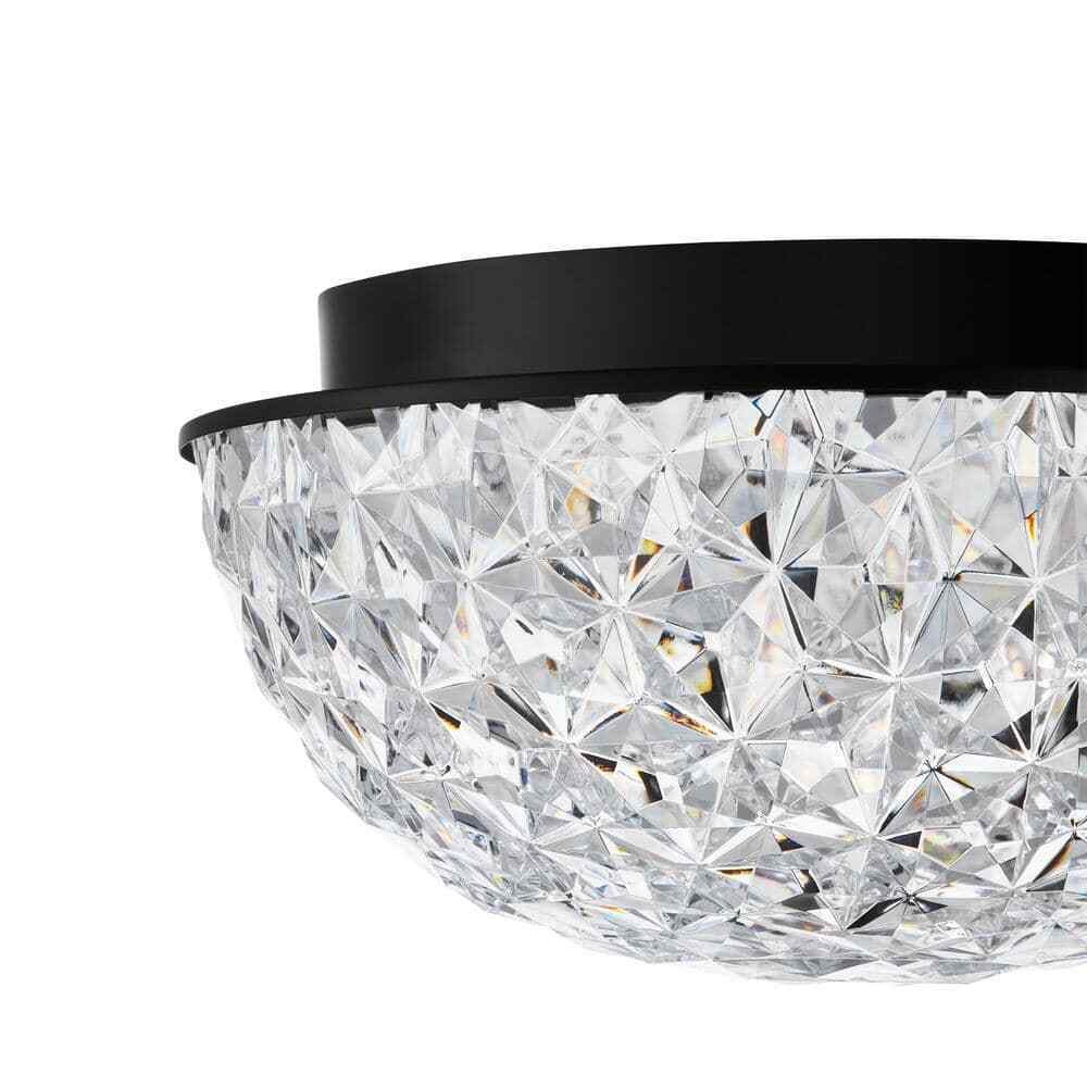 Home Decorators Ellis Place Matte Black LED Round Flush Mount Ceiling Light