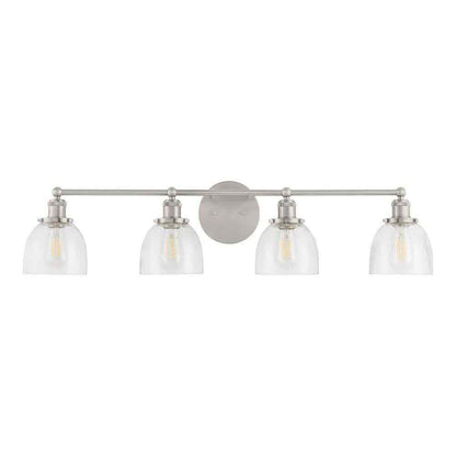 Home Decorators Evelyn 37.5 in. 4-Light Brushed Nickel Vanity Light