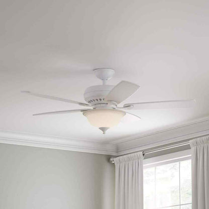 Hampton Bay Southwind 52 in. Indoor LED Matte White Ceiling Fan w/ Remote