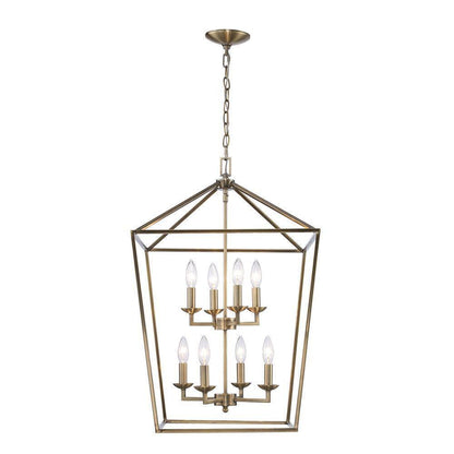 Home Decorators Weyburn 8-Light Brushed Brass Farmhouse Chandelier Light Fixture